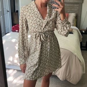 KITTENISH SIZE S PRINTED NEUTRAL MINI DRESS